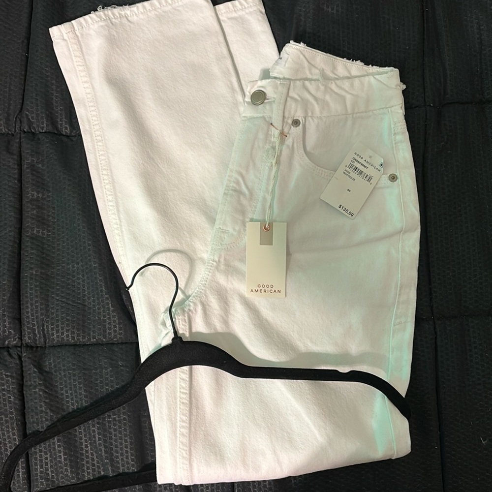 GOOD AMERICAN WHITE DEMIN JEANS
